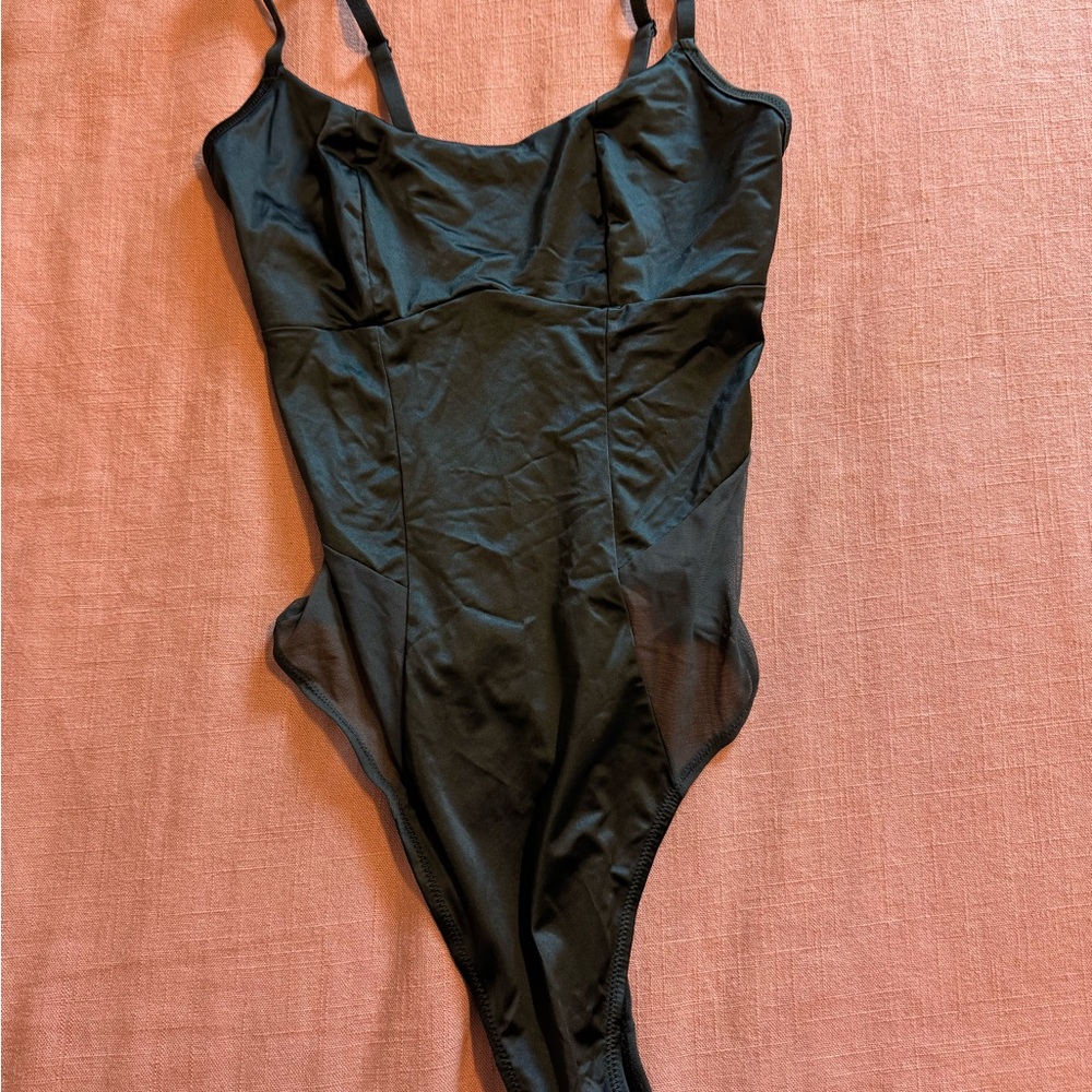 Colsie Black Sheer back bodysuit